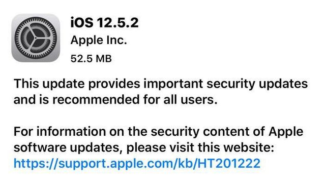 章贡苹果手机维修分享iOS12.5.2发布，建议所有老苹果用户安装 